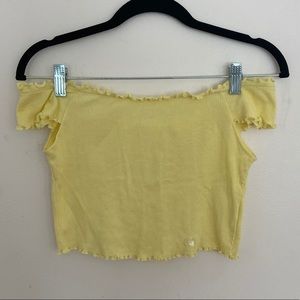 Yellow Off-the-shoulder Crop Top